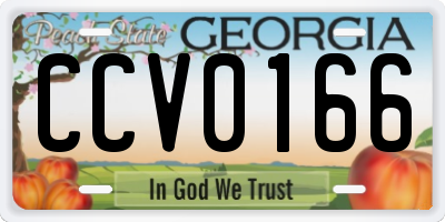 GA license plate CCV0166