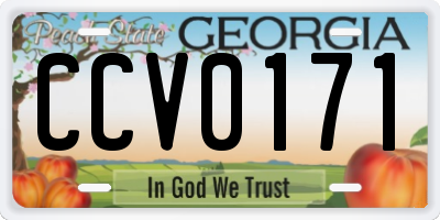 GA license plate CCV0171