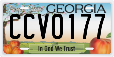 GA license plate CCV0177