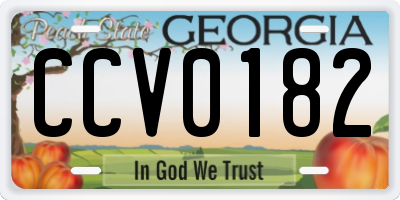 GA license plate CCV0182