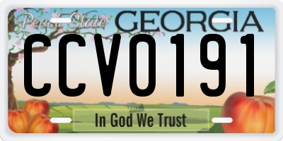 GA license plate CCV0191