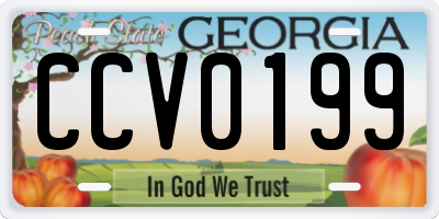 GA license plate CCV0199