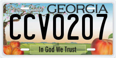 GA license plate CCV0207