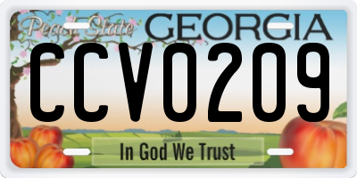 GA license plate CCV0209