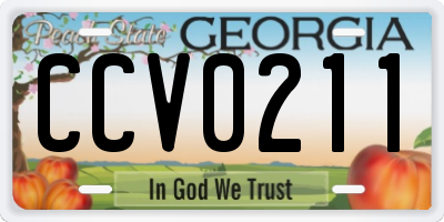 GA license plate CCV0211