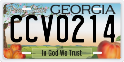 GA license plate CCV0214
