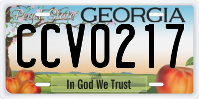 GA license plate CCV0217