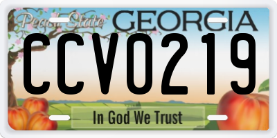 GA license plate CCV0219