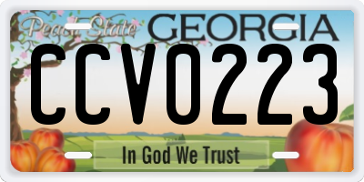 GA license plate CCV0223