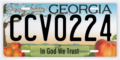 GA license plate CCV0224