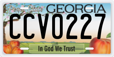 GA license plate CCV0227