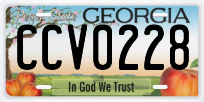 GA license plate CCV0228