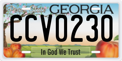 GA license plate CCV0230