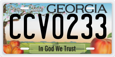 GA license plate CCV0233