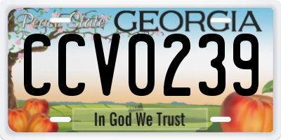 GA license plate CCV0239