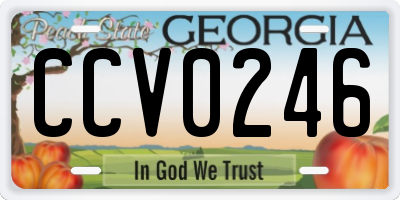 GA license plate CCV0246