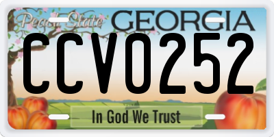 GA license plate CCV0252