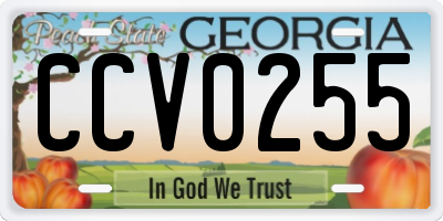 GA license plate CCV0255