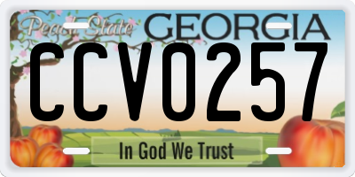 GA license plate CCV0257