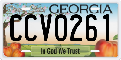 GA license plate CCV0261