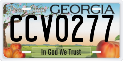 GA license plate CCV0277