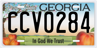 GA license plate CCV0284