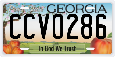 GA license plate CCV0286