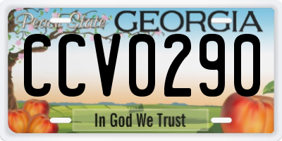 GA license plate CCV0290