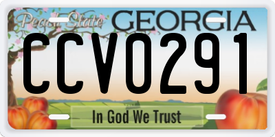 GA license plate CCV0291