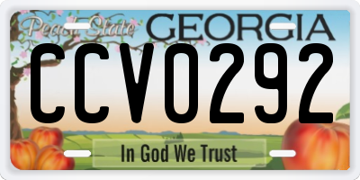 GA license plate CCV0292