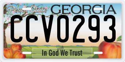 GA license plate CCV0293