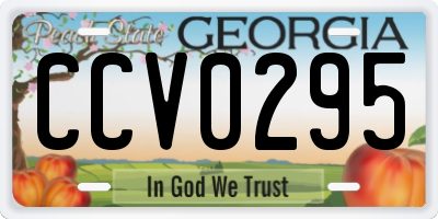 GA license plate CCV0295