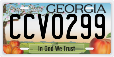 GA license plate CCV0299