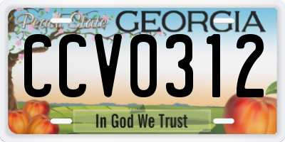 GA license plate CCV0312