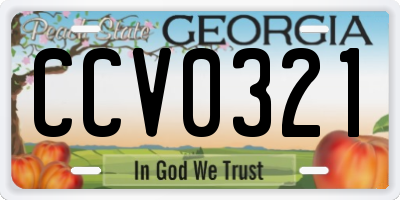 GA license plate CCV0321