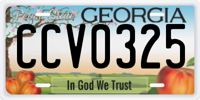 GA license plate CCV0325