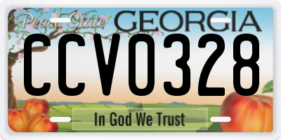 GA license plate CCV0328