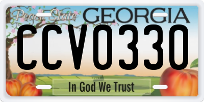 GA license plate CCV0330