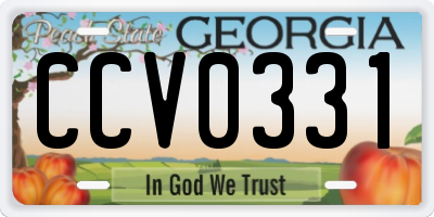 GA license plate CCV0331