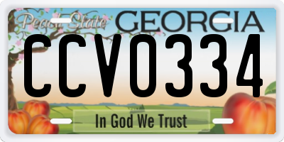 GA license plate CCV0334
