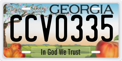 GA license plate CCV0335