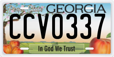 GA license plate CCV0337