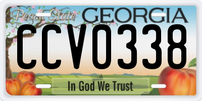 GA license plate CCV0338