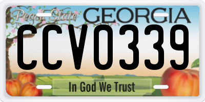 GA license plate CCV0339