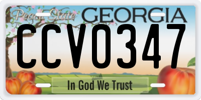 GA license plate CCV0347