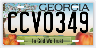 GA license plate CCV0349
