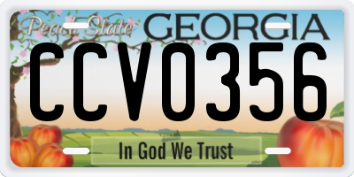 GA license plate CCV0356