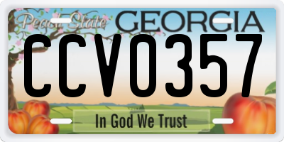 GA license plate CCV0357