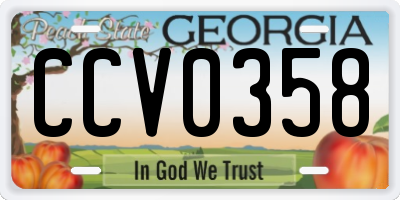 GA license plate CCV0358