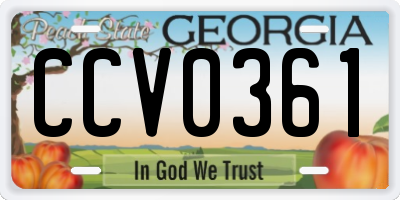 GA license plate CCV0361